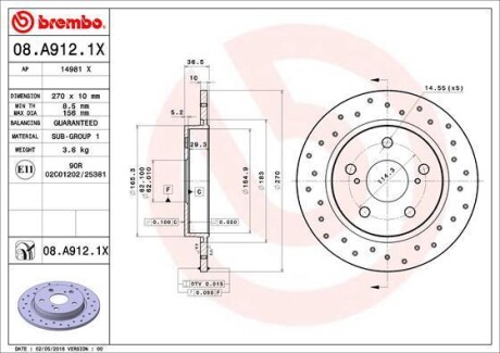 Гальмівний диск BREMBO 08A9121X