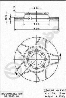 Гальмівний диск BREMBO 09528575