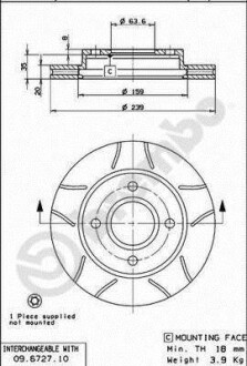 Гальмівний диск BREMBO 09672777
