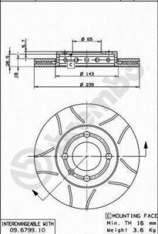 Гальмівний диск BREMBO 09679975