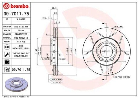 Гальмівні диски BREMBO 09.7011.75