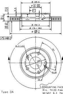 Гальмівний диск BREMBO 09868111