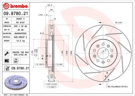 Гальмівний диск BREMBO 09878021
