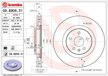 Гальмівний диск BREMBO 09890631