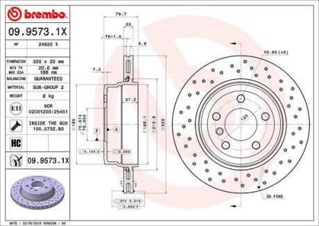 Гальмівний диск BREMBO 0995731X