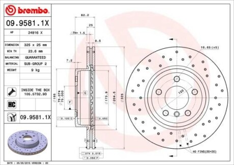 Гальмівний диск BREMBO 0995811X