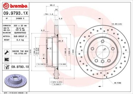 Гальмівний диск BREMBO 0997931X