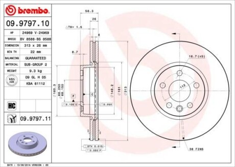 Гальмівний диск BREMBO 09979711