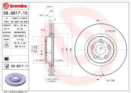Гальмівний диск BREMBO 09981711