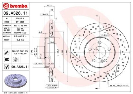Гальмівний диск BREMBO 09A32611