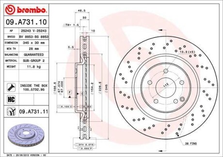 Гальмівний диск BREMBO 09A73111
