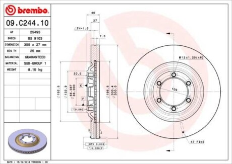 Гальмівний диск BREMBO 09C24410