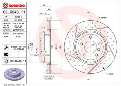 Гальмівний диск BREMBO 09C24611