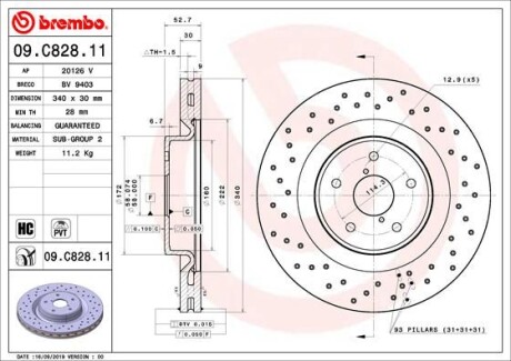Гальмівний диск BREMBO 09C82811