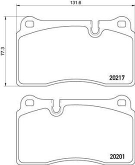 Комплект гальмівних колодок BREMBO P02002