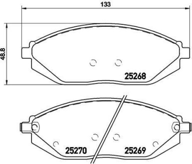 Комплект гальмівних колодок BREMBO P10054