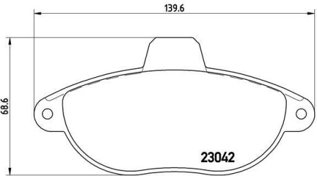 Фото гальмівні колодки дискові BREMBO P23072 Гальмівні колодки дискові BREMBO P23072