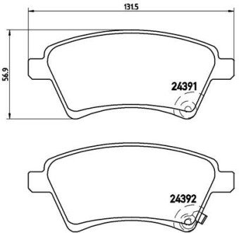 Комплект гальмівних колодок з 4 шт. дисків BREMBO P23105