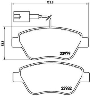 Комплект гальмівних колодок BREMBO P23108