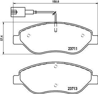 Комплект гальмівних колодок BREMBO P23145