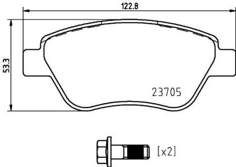 Фото гальмівні колодки дискові BREMBO P23169 Гальмівні колодки дискові BREMBO P23169