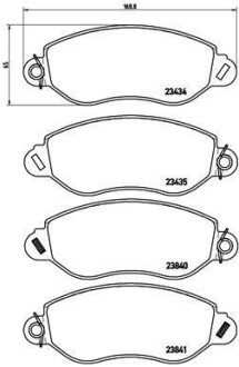 Комплект гальмівних колодок BREMBO P24053