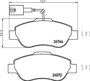 Комплект гальмівних колодок BREMBO P24150