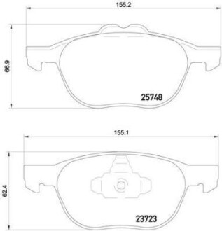 Комплект гальмівних колодок BREMBO P24158