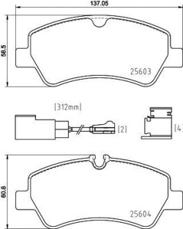 Комплект гальмівних колодок BREMBO P24187