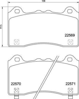 Комплект гальмівних колодок BREMBO P24202