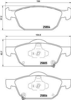Комплект гальмівних колодок BREMBO P28076