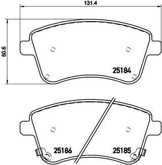 Комплект гальмівних колодок BREMBO P30064
