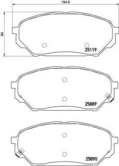 Комплект гальмівних колодок BREMBO P30071