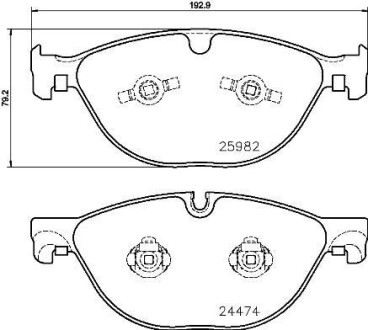 Комплект гальмівних колодок BREMBO P36029