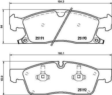 Комплект гальмівних колодок BREMBO P37015