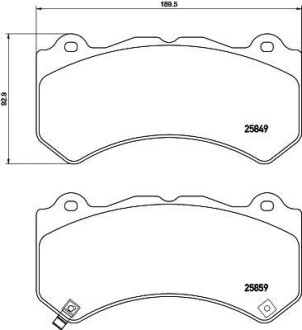 Гальмівні колодки пер. Cadillac ATS 13-/CTS 07- BREMBO P 37 018 (фото 1)