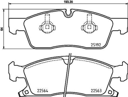 Комплект гальмівних колодок BREMBO P37022