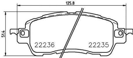 Комплект гальмівних колодок BREMBO P49055