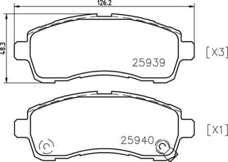 Комплект гальмівних колодок BREMBO P49057