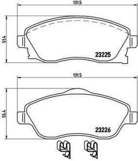 Комплект гальмівних колодок BREMBO P59036
