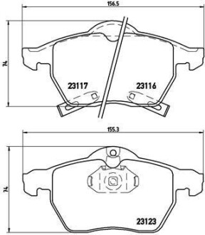 Комплект гальмівних колодок BREMBO P59048