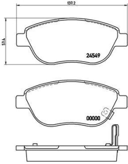 Комплект гальмівних колодок BREMBO P59052