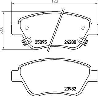 Комплект гальмівних колодок BREMBO P59081