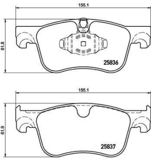 Комплект гальмівних колодок BREMBO P61116