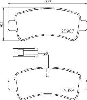 Комплект гальмівних колодок BREMBO P61130