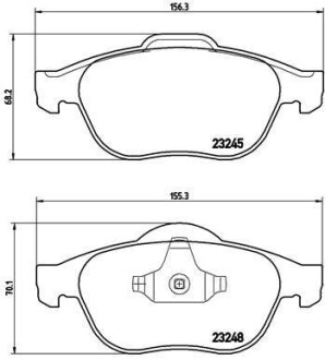 Фото гальмівні колодки дискові BREMBO P68032 Гальмівні колодки дискові BREMBO P68032
