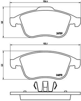 Комплект гальмівних колодок BREMBO P68045