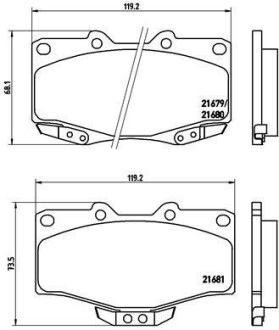 Комплект гальмівних колодок BREMBO P83009