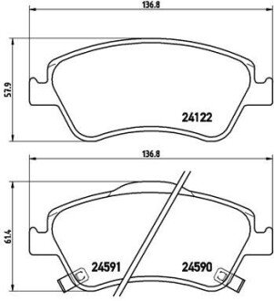 Колодка гальм. диск. TOYOTA AURIS передн. BREMBO P 83 079