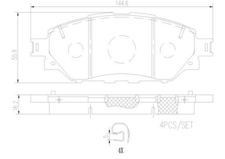 Фото гальмівні колодки дискові BREMBO P83167 Гальмівні колодки дискові BREMBO P83167